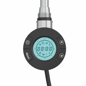 Tenby Round Button Screen Thermostatic Heating Element 800W Black with Wifi
