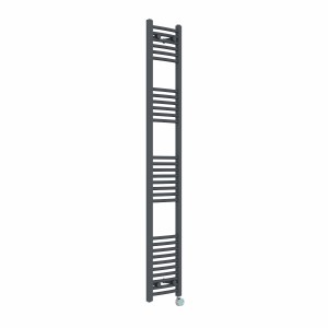 Fjord 1800 x 300mm Curved Anthracite Thermostatic Touch Control Electric Heated Towel Rail