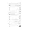Juva 800 x 450mm White Flat Panel Electric Thermostatic Heated Designer Towel Rail