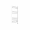 Fjord 1200 x 600mm Curved White Thermostatic Touch Control Electric Heated Towel Rail