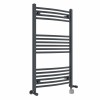 Fjord 1000 x 600mm Dual Fuel Curved Anthracite Thermostatic Electric Heated Towel Rail