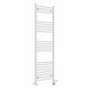 Fjord 1600 x 500mm Dual Fuel Curved White Thermostatic Electric Heated Towel Rail