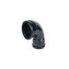 Soil Push Fit 110mm Double Socket 90 Degree Bend Black