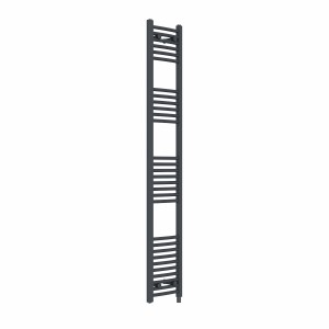 Fjord 1800 x 300mm Curved Anthracite Prefilled Electric Heated Towel Rail