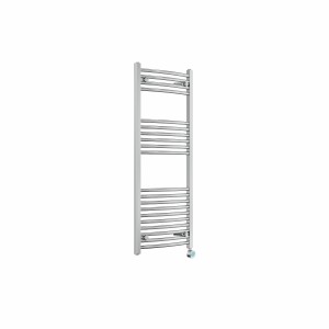 Fjord 1200 x 500mm Curved Chrome Thermostatic Touch Control Electric Heated Towel Rail