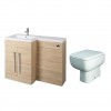 Calm Oak Left Hand Combination Vanity Unit with RAK-Series 600 Toilet & Soft Close Seat & Concealed Cistern - 1100mm