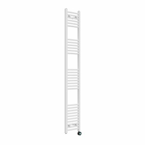 Fjord 1800 x 300mm Curved White Thermostatic Touch Control Electric Heated Towel Rail