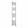 Fjord 1800 x 400mm Curved Chrome Thermostatic Touch Control Electric Heated Towel Rail