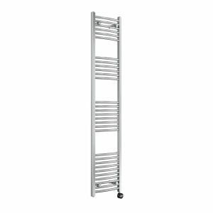 Fjord 1800 x 400mm Curved Chrome Thermostatic Touch Control Electric Heated Towel Rail