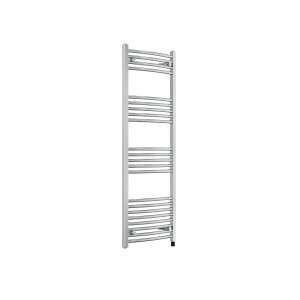 Fjord 1400 x 500mm Curved Chrome Prefilled Electric Heated Towel Rail
