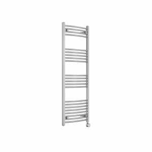 Fjord 1400 x 500mm Curved Chrome Thermostatic Touch Control Electric Heated Towel Rail