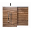 Calm Walnut Left Hand Combination Vanity Unit Set with Concealed Cistern (No Toilet)