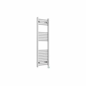 Bergen 1200 x 400mm Straight Chrome Thermostatic Touch Control Electric Heated Towel Rail