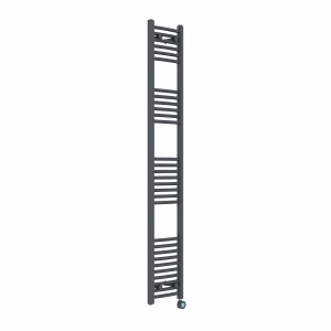 Fjord 1800 x 300mm Curved Anthracite Thermostatic Touch Control Wifi Electric Heated Towel Rail