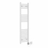 Fjord 1200 x 300mm Curved White HEC Thermostatic Electric Heated Towel Rail