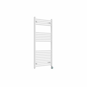 Bergen 1200 x 600mm Straight White Thermostatic Touch Control Electric Heated Towel Rail