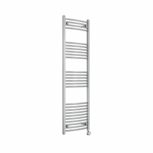 Fjord 1600 x 500mm Curved Chrome Thermostatic Touch Control Electric Heated Towel Rail