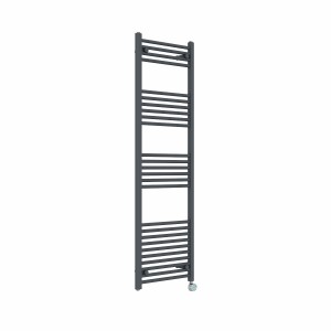 Bergen 1600 x 500mm Straight Anthracite Thermostatic Touch Control Electric Heated Towel Rail