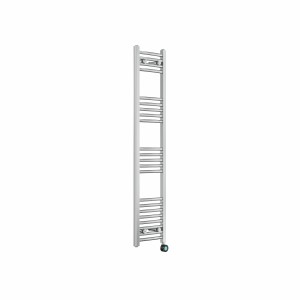 Fjord 1400 x 300mm Curved Chrome Thermostatic Touch Control Wifi Electric Heated Towel Rail