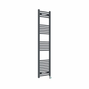 Fjord 1600 x 400mm Curved Anthracite Thermostatic Touch Control Wifi Electric Heated Towel Rail