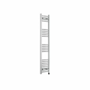 Fjord 1400 x 300mm Curved Chrome Prefilled Electric Heated Towel Rail