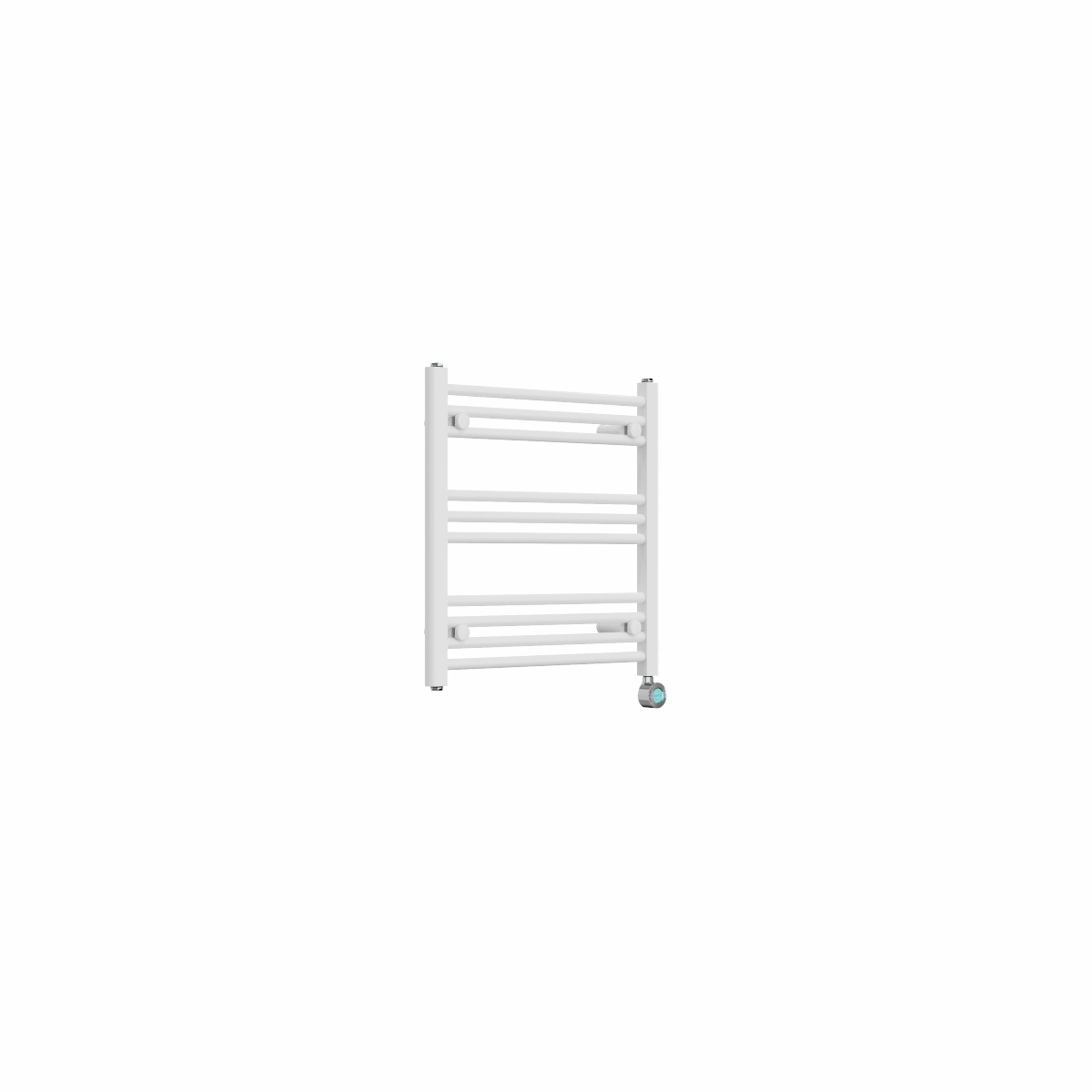 Bergen 600 x 600mm Straight White Thermostatic Touch Control Electric Heated Towel Rail