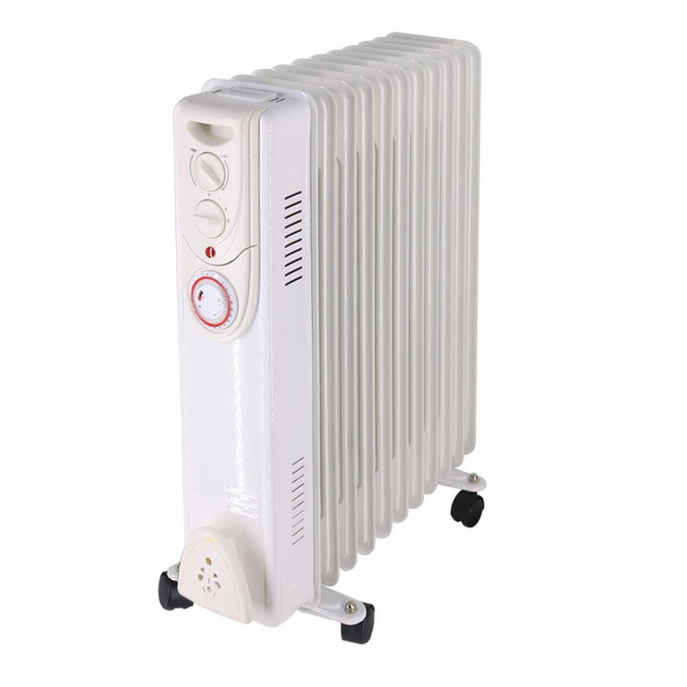 Dovre 630 x 500mm White Portable 11 Fin Oil Filled Electric Radiator - 2500W