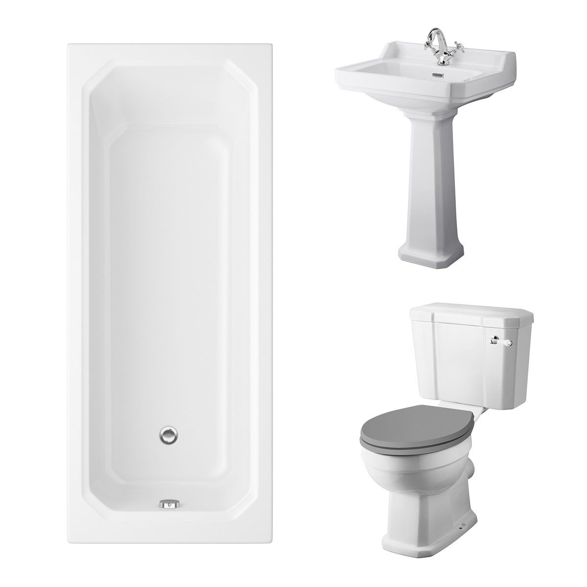 Wellington&#x20;Close&#x20;Coupled&#x20;Comfort&#x20;Height&#x20;Toilet&#x20;with&#x20;Grey&#x20;Seat&#x20;&amp;&#x20;600mm&#x20;1&#x20;Tap&#x20;Hole&#x20;Basin&#x20;with&#x20;1700&#x20;x&#x20;750mm&#x20;Traditional&#x20;Straight&#x20;Bath&#x20;Single&#x20;Ended