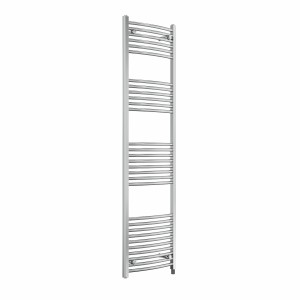 Fjord 1800 x 500mm Curved Chrome Prefilled Electric Heated Towel Rail