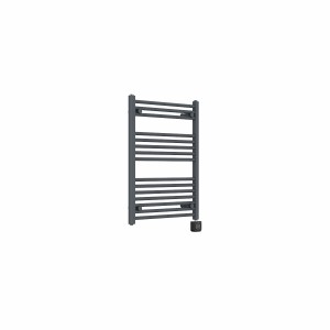 Bergen 800 x 600mm Straight Anthracite Thermostatic Wifi Control Electric Heated Towel Rail