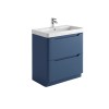 Acton 800mm Free Standing Vanity Unit & White Basin - Blue