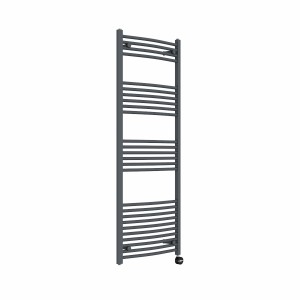 Fjord 1600 x 600mm Curved Anthracite Thermostatic Touch Control Electric Heated Towel Rail