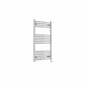 Fjord 1000 x 600mm Curved Chrome Thermostatic Touch Control Electric Heated Towel Rail
