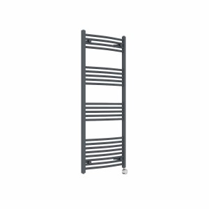 Fjord 1400 x 600mm Curved Anthracite Thermostatic Touch Control Electric Heated Towel Rail