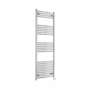 Fjord 1600 x 600mm Curved Chrome Thermostatic Touch Control Electric Heated Towel Rail