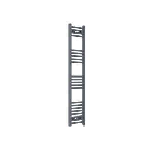 Fjord 1400 x 300mm Curved Anthracite Prefilled Electric Heated Towel Rail