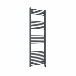 Fjord 1600 x 600mm Curved Anthracite Thermostatic Touch Control Wifi Electric Heated Towel Rail