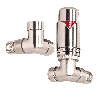 15mm Brushed Nickel Corner Thermostatic Designer Radiator Valves