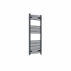 Fjord 1200 x 500mm Curved Anthracite Prefilled Electric Heated Towel Rail