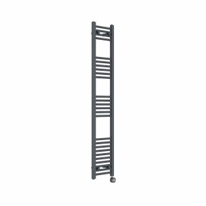Bergen 1600 x 300mm Straight Anthracite Thermostatic Touch Control Electric Heated Towel Rail