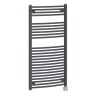 Fjord 1200 x 600mm Curved Grey Thermostatic Electric Heated Towel Rail