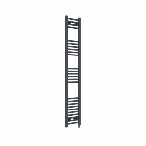 Bergen 1600 x 300mm Straight Anthracite Prefilled Electric Heated Towel Rail
