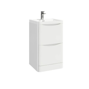 Imperio Bellissima - 500mm Floor Standing Vanity Unit With Basin - High Gloss White