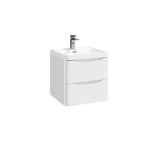 Imperio Bellissima - 500mm Wall Mounted Vanity Unit With Basin - High Gloss White