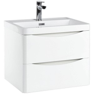 Imperio Bellissima - 600mm Wall Mounted Vanity Unit With Basin - High Gloss White