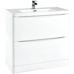 Imperio Bellissima - 900mm Floor Standing Vanity Unit With Basin - High Gloss White