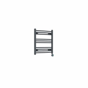Fjord 600 x 600mm Curved Anthracite Thermostatic Touch Control Wifi Electric Heated Towel Rail