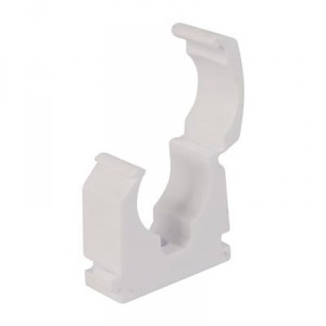 15mm Single Hinged Pipe Clip White