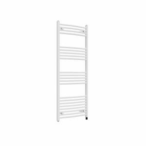 Fjord 1400 x 600mm Curved White Prefilled Electric Heated Towel Rail