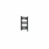 Fjord 600 x 400mm Curved Black Thermostatic Touch Control Electric Heated Towel Rail